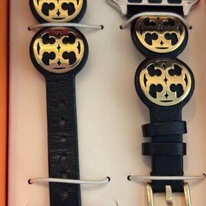 Tory Burch Black and Gold Apple Watch Strap